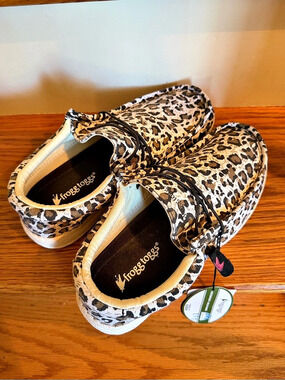 Frogg Toggs Leopard Print Slip-On Sneakers waterproof and breathable NWT